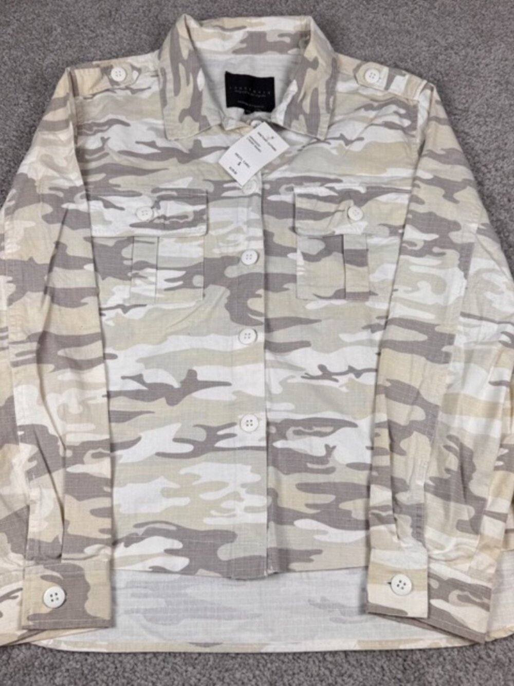 Sanctuary Women's 2 Pocket Shacket Jacket Size S Neutral Camo NWT MSRP $139